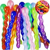 Spiral Balloon Mixed Color 100 pcs, 40 Inches | Latex Twisted Long Balloon for Boys Girls Birthday Party Decoration