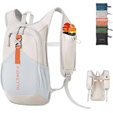 FIORETTO 10L Hiking Backpack for Men Women Lightweight Foldable Small Daypack for Travel Camping Outdoor, Beige