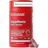 Humann SuperBeets Beet Root Capsules Quick Release 1000mg, Helps Support Nitric Oxide Production, Blood Pressure, Heart Health, Contains Non-GMO Beetroot Powder, Studied Antioxidants 90 Count