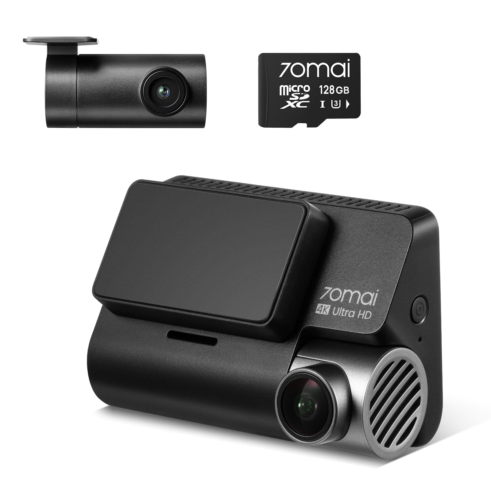 【最新4K UHD超高精細記録】70mai Dash Cam 4k A810 ドライブレコーダー 前後2カメラHDR対応 小型ドラレコ 液晶画面 STARVIS 2搭載 SONY製IMX678センサー 超強暗視 24時間駐車監視 ADAS安全運転支援 GPS内蔵 Gセンサー緊急録画 APP対応 技適認証済 全国LED信号対応ノイズ対策済 日本語取扱書 3年メーカー保証 SDカード付属(128GB) の商品画像