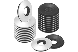 M METERXITY 30-Pack EPDM Bonded Sealing Rubber Washers, 304 Stainless Steel 1/4" x 5/8" OD Neoprene Rubber Washer Gasket for 