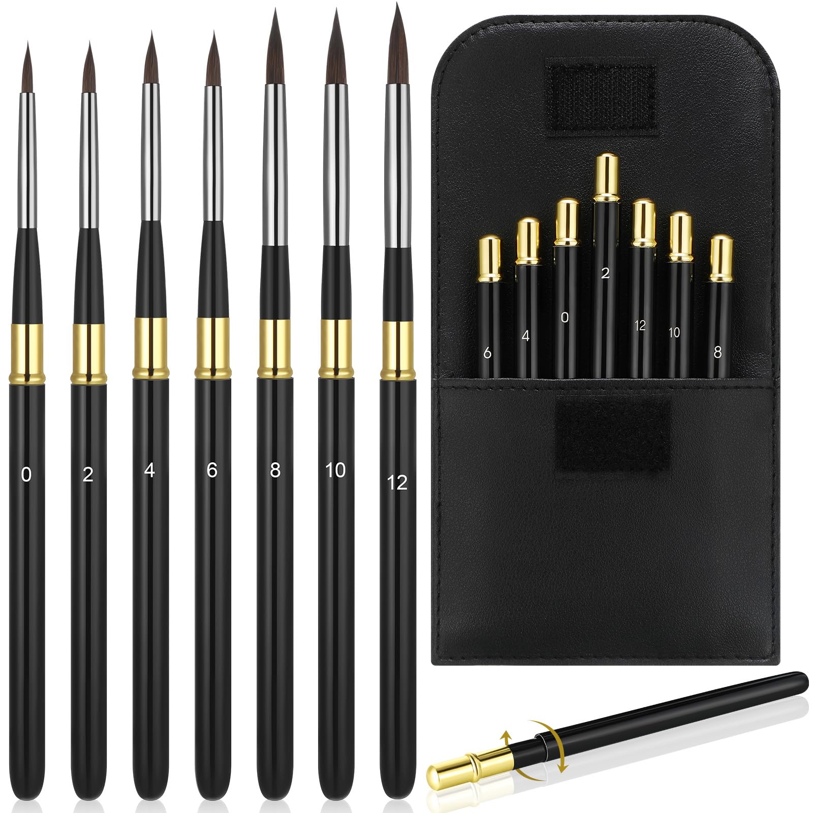 Photo 1 of Gilprop 7 Pcs Travel Watercolor Brushes, Professional Travel Artist Painting Brushes, Detachable Portable Travel Watercolor Set for Watercolor Acrylics Ink Gouache Painting