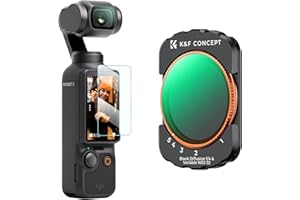 K&F Concept Filter for Osmo Pocket 3- Black-Mist 1/4 & ND2-32 -Compatible with DJI Osmo Pocket 3, Black Diffusion Variable ND