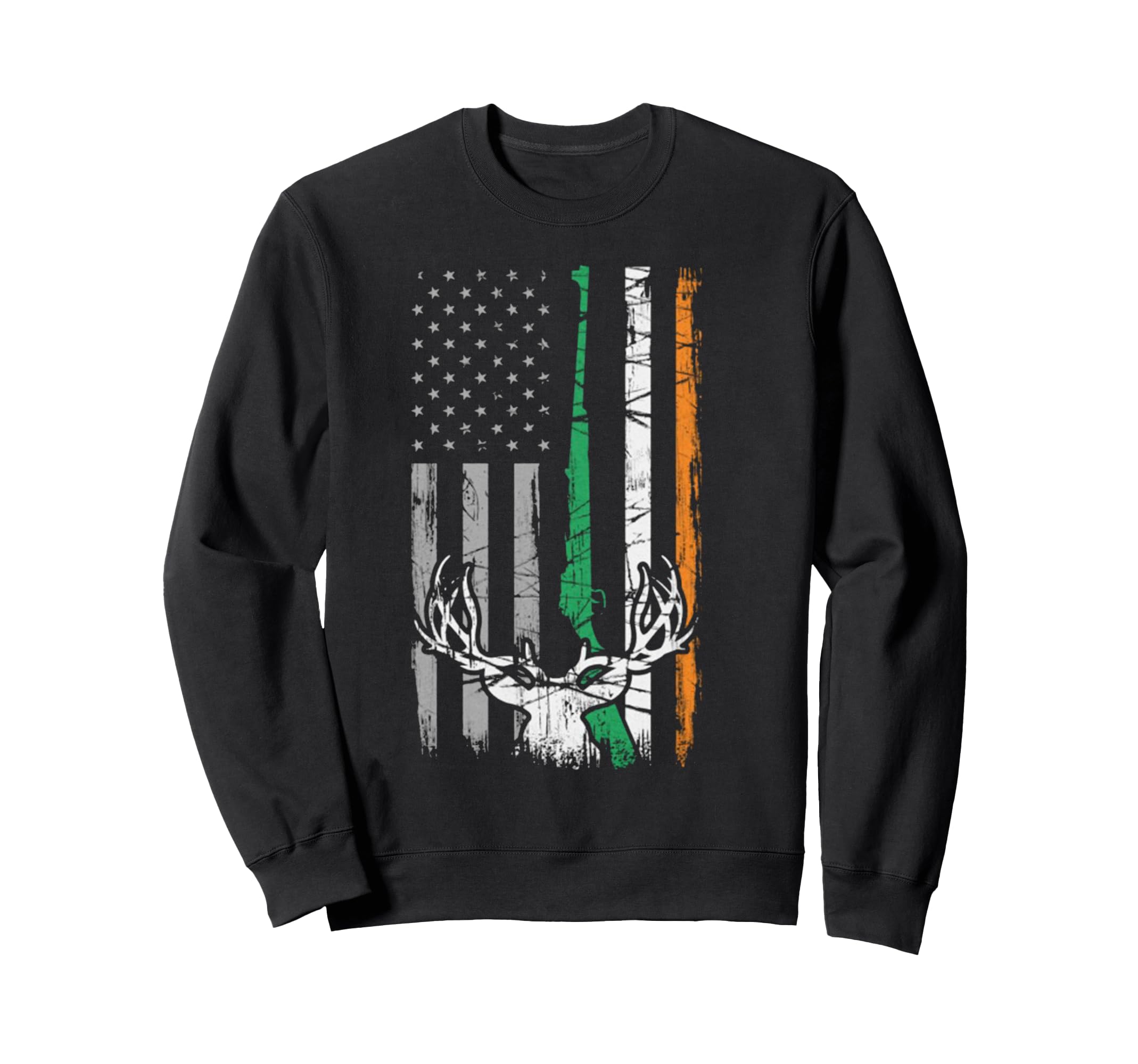 Hunting American Flag Irish St. Patricks Day Ireland USA Sweatshirt