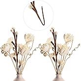 Swiffen 12 Pcs Reed Diffuser Sticks Flowers Reed Set White Wood Flower Aromatic Diffuser for Bathroom Home Bedroom Office Decor Office, Natural Flower