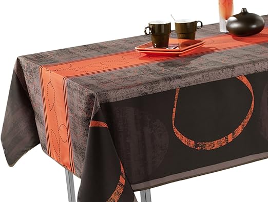 Amazon Com 71 X 71 Inch Square Tablecloth Grey And Brown Modern