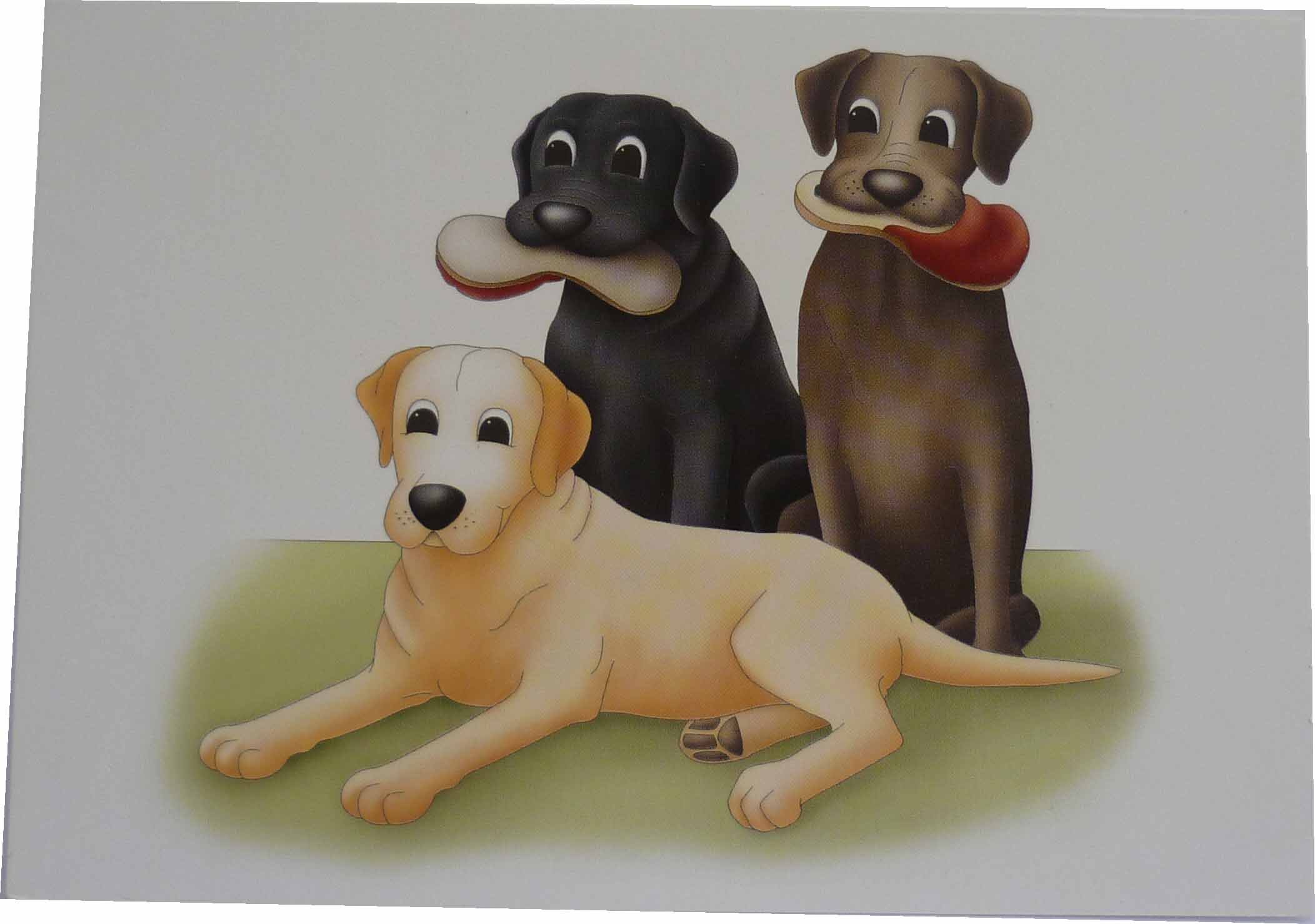 Labradors with slipper Notecards (pack of 10)