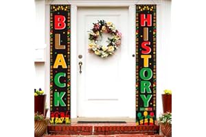 GERMISHUYS Black History Month Banner, Black History Month Decorations Porch Banner, African American Holiday Front Door Sign, Black History Month Banner Indoor Outdoor Decor