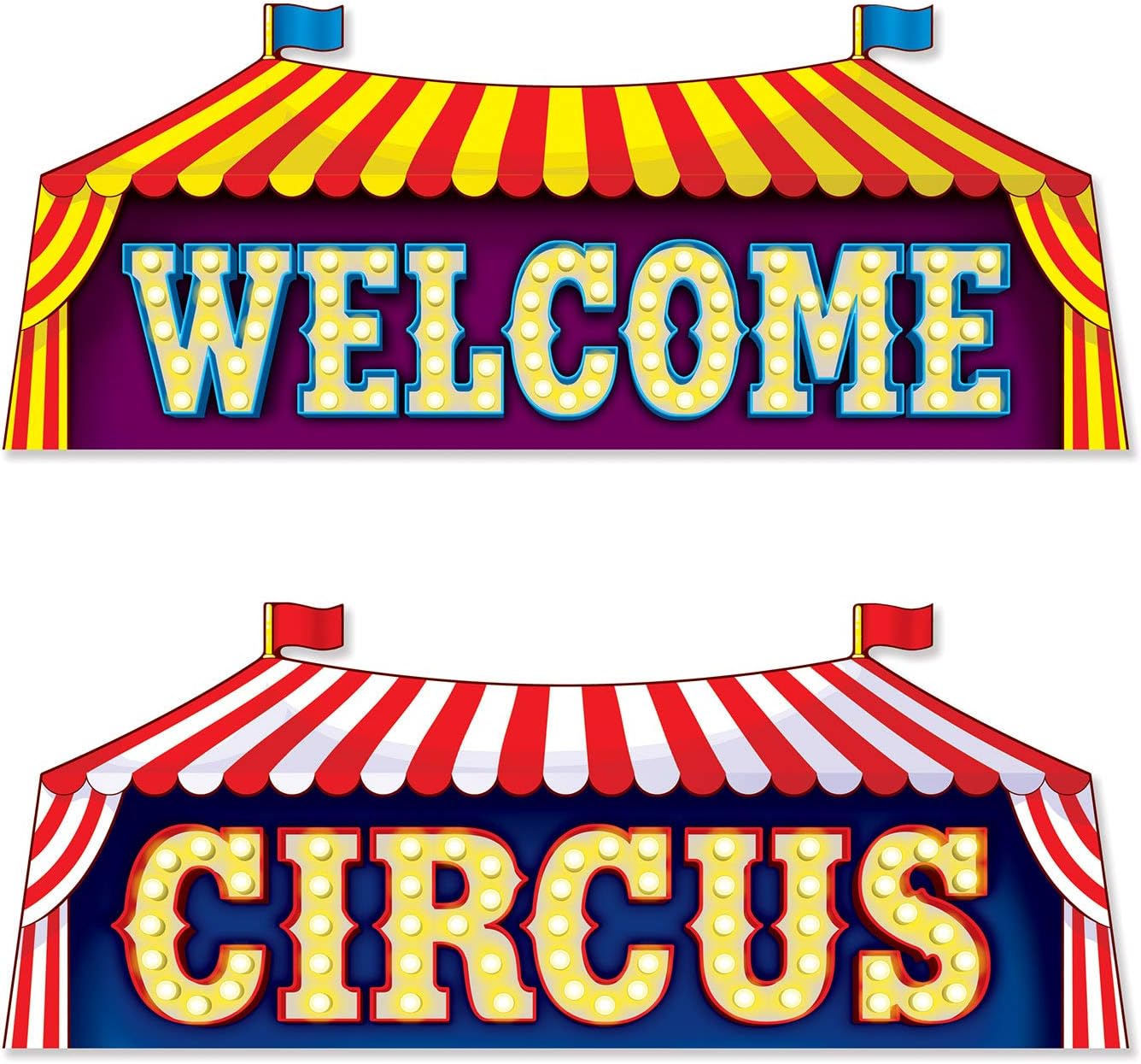 Beistle 2 Piece Circus Sign Cutouts - Welcome To The Circus Party Decorations