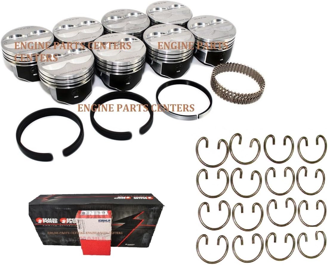 Speed Pro H345DCP 350 Small Block Chevy SBC Flat Top Pistons Coated