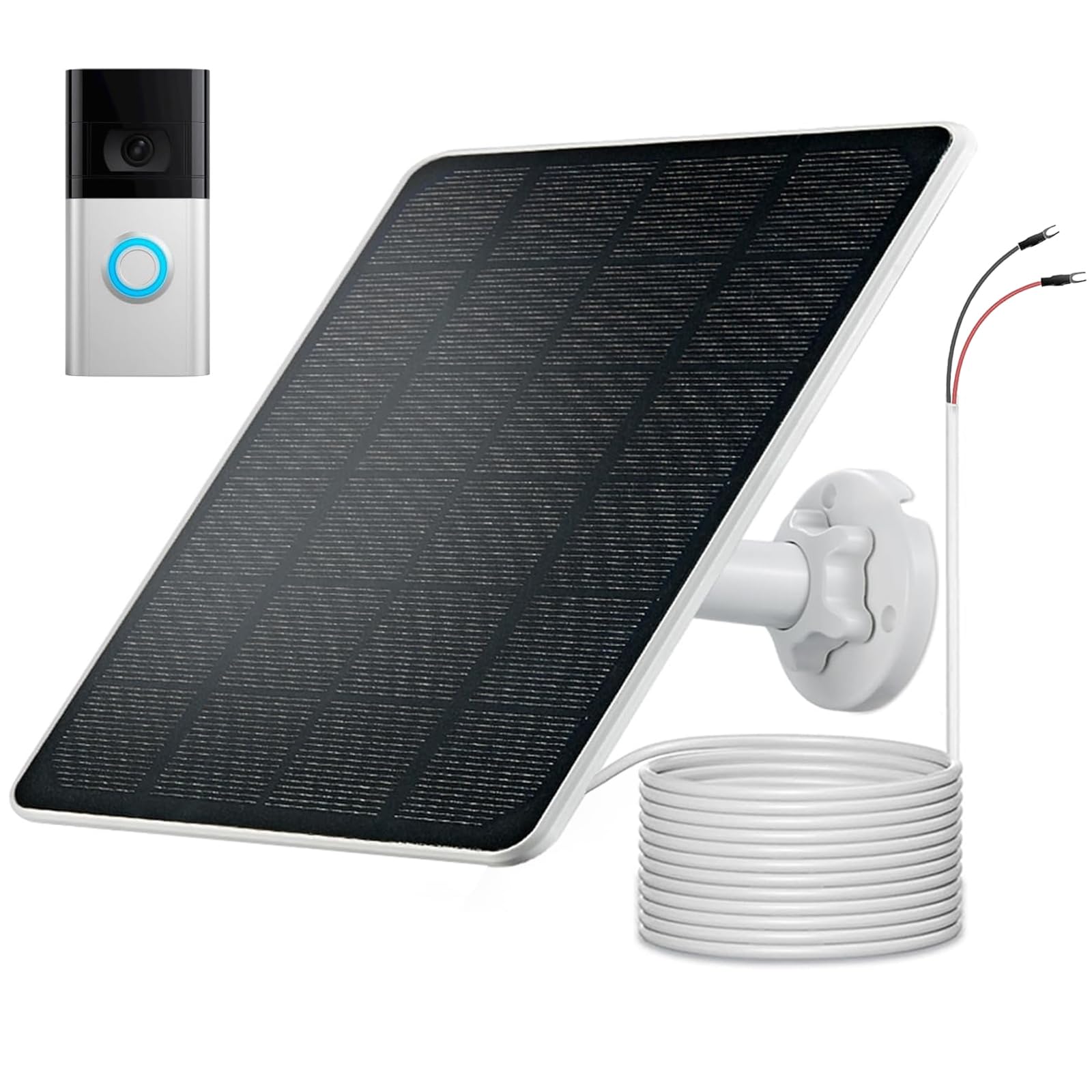 Photo 1 of Mytions 5W Solar Panel for Ring Doorbell 3/3+/4, Plus, 13.1Ft Charging Cable, 1Pack