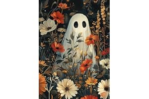 DYAIANGMU Halloween Cross Stitch Kits for Adults Beginner,Flower Counted Cross Stitch Kits Printed Stitching Cute Patterns Dimensions Needlepoint Art Crafts Embroidery Kits for Adults Beginners