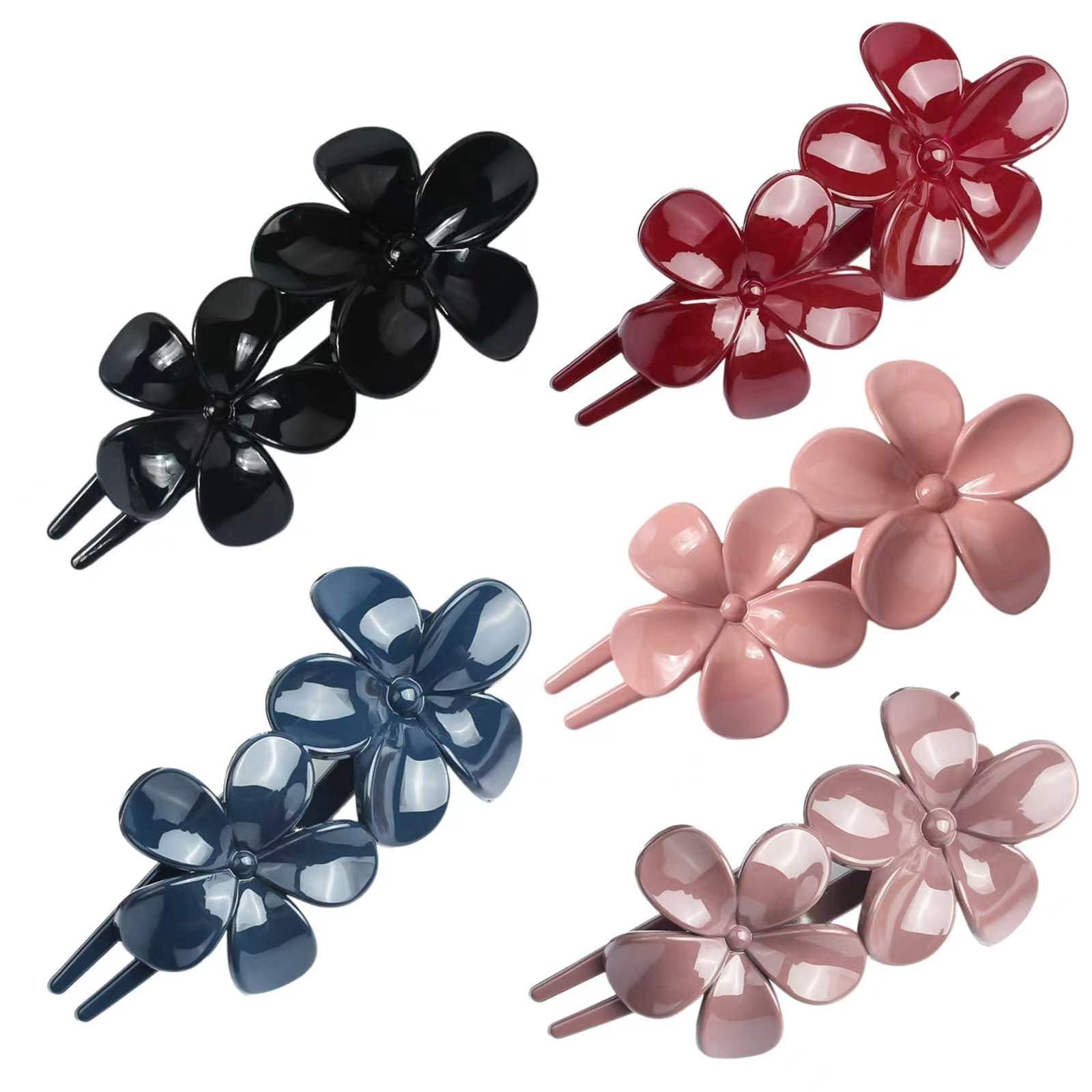 Ypkia Pack of 5 Flower Hair Clips Large Colourful Glittering Duck Beak Shape Hairpin Elegant Hair Clips Women's Hair Accessories for Women Girls
