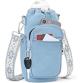 SYTRAH Water Bottle Carrier Bag with Strap, Water Bottle Purse with Phone Pocket 40oz for Walking Hiking