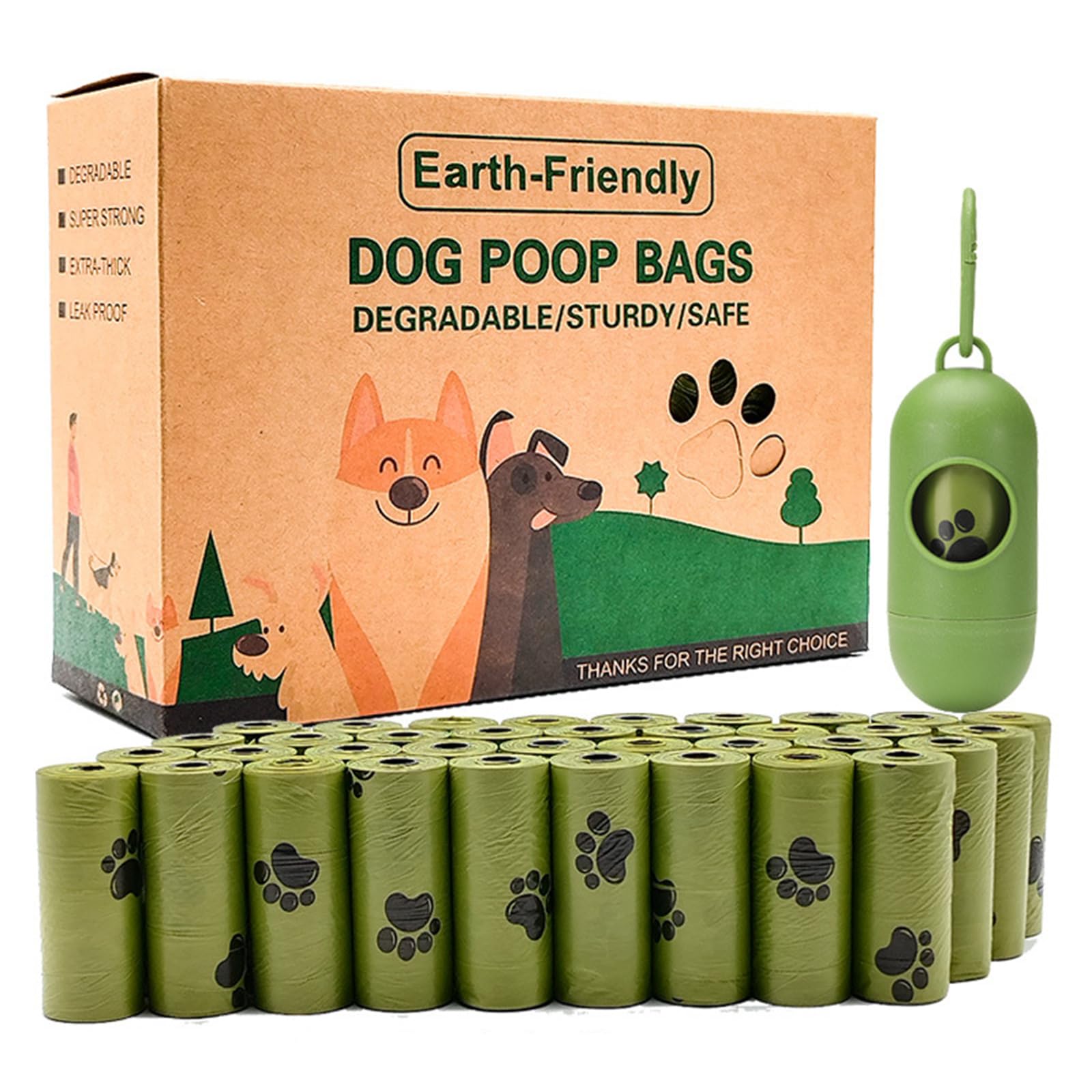 540 Count Dog Waste Bags with Dispenser - Leakproof Strong & Sturdy, Thick Biodegradable Bags for Pets
