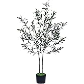 HAIHONG Olive Tree Artificial 4FT -1Pc Faux Trees with Multiple Branches Leaves and Fruits, Lifelike Arbequina Olive Tree Plant Potted Fake Plants for Home Aesthetic Decor Office Indoor