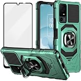 Ailiber for Lively Smart 4/TCL 40 XL/40T Magnetic Stand Case-Dark Green | Screen Protector, Ring Kickstand Holder, Military-Grade Drop Protection, Build-in Metal for Magnet Car Mount Armor Cover