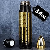 Funslive Gifts for Men Him - 34 oz Black Tumbler American Flag Bullet Tumbler - Bullet Cup for Dad - Stocking Stuffers for Men Husband Dad - Valentines Day Anniversary Birthday Husband Mens Gift 2026