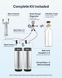 VEVOR Beer Kegerator, Dual Tap Home Draft Beer