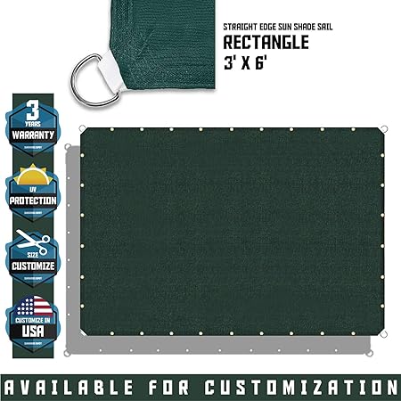Amazon Com Tang Sunshades Depot 3 X6 Straight Side Sun Shade