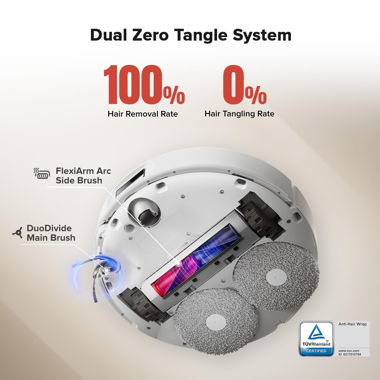 roborock Qrevo Curv Robot Vacuum Cleaner with Mop, 18,500 Pa, Zero-Tangling, FlexiArm, AdaptiLift Chassis, Liftable Brush&Mops, 75°C Hot Water Mop Washing, Intelligent Dirt Detection&Voice Assistant