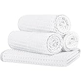 HOMEXCEL 4 Pack Premium Waffle Gym Towels, Ultra Soft Cooling Towels Highly Absorbent and Quick Dry Towel for Gym, Shower, Hotel, Spa and Kitchen, 15 x 25 Inch