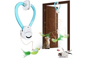 CATPICK Interactive Cat Toys for Indoor Cats Automatic Electric Flying Bird Feather Mouse Toy - Best Kitten & Adult Cat Enrichment Mouse cat Toy Hanging Electric Kitty Toys for Bored Cats