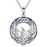AXELUNA Phoenix Necklace Sterling Silver the Phoenix Bird Jewelry Gift for Women