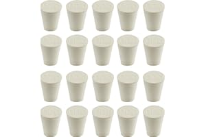 Adyoney White Tapered Shaped Solid Rubber Stopper, Size 000#" 0.5x0.3x0.7inch / 13x8x17mm, 20 per Package