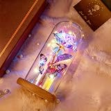 Beferr Eternal Rose Gift in Glass Dome Colorful LED Light Up Flower for Mom Wife view 2