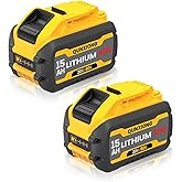【High Capacity】 15000mAh DCB606 Lithium Ion 20V/60V Max Replacement for Dewalt 60v Battery DCB606 DCB612 DCB609 Battery Compatible with Dewalt 20V/60V Power Tools 2Pack