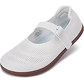 WHITIN Women's Barefoot Mary Jane Flats + Wide Toe Box + Zero Drop Sole + Adjustable Straps