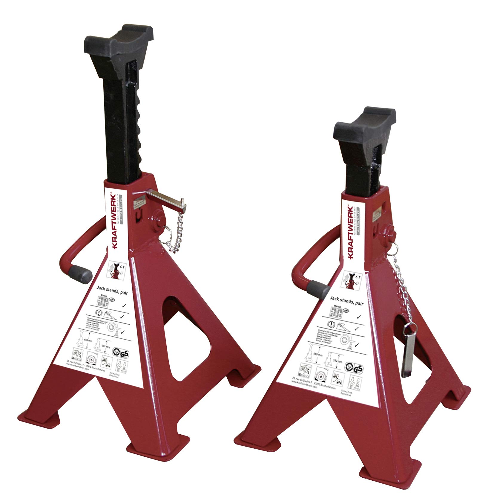 Kraftwerk 38106 6 t axle Stand Pair 382-600 mm