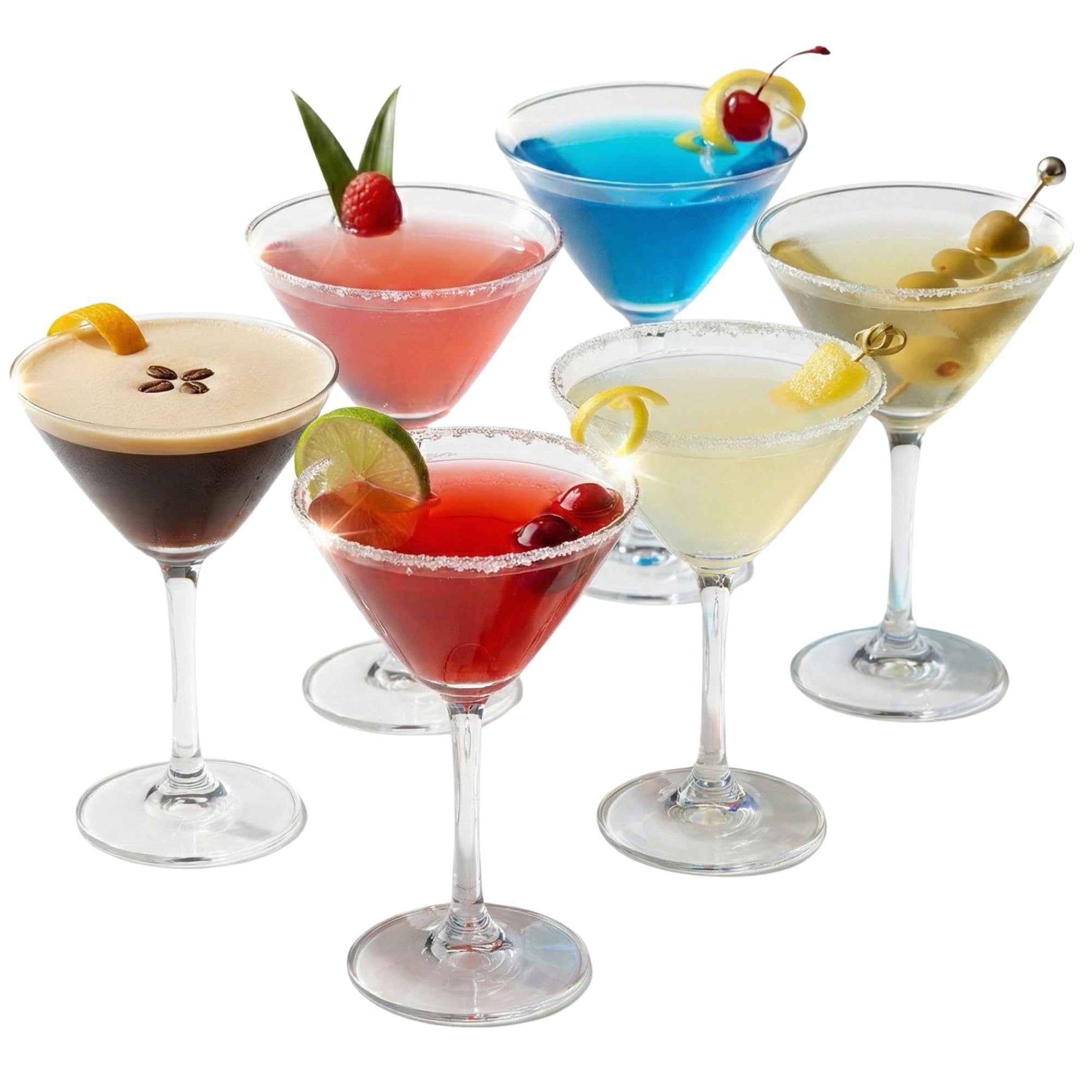 Drinkstuff Martini Glasses 175ml – Set of 6 Classic V-Shaped Cocktail Glasses for Martini, Margarita, Espresso Martini & Mocktails – Dishwasher Safe, Gift Boxed