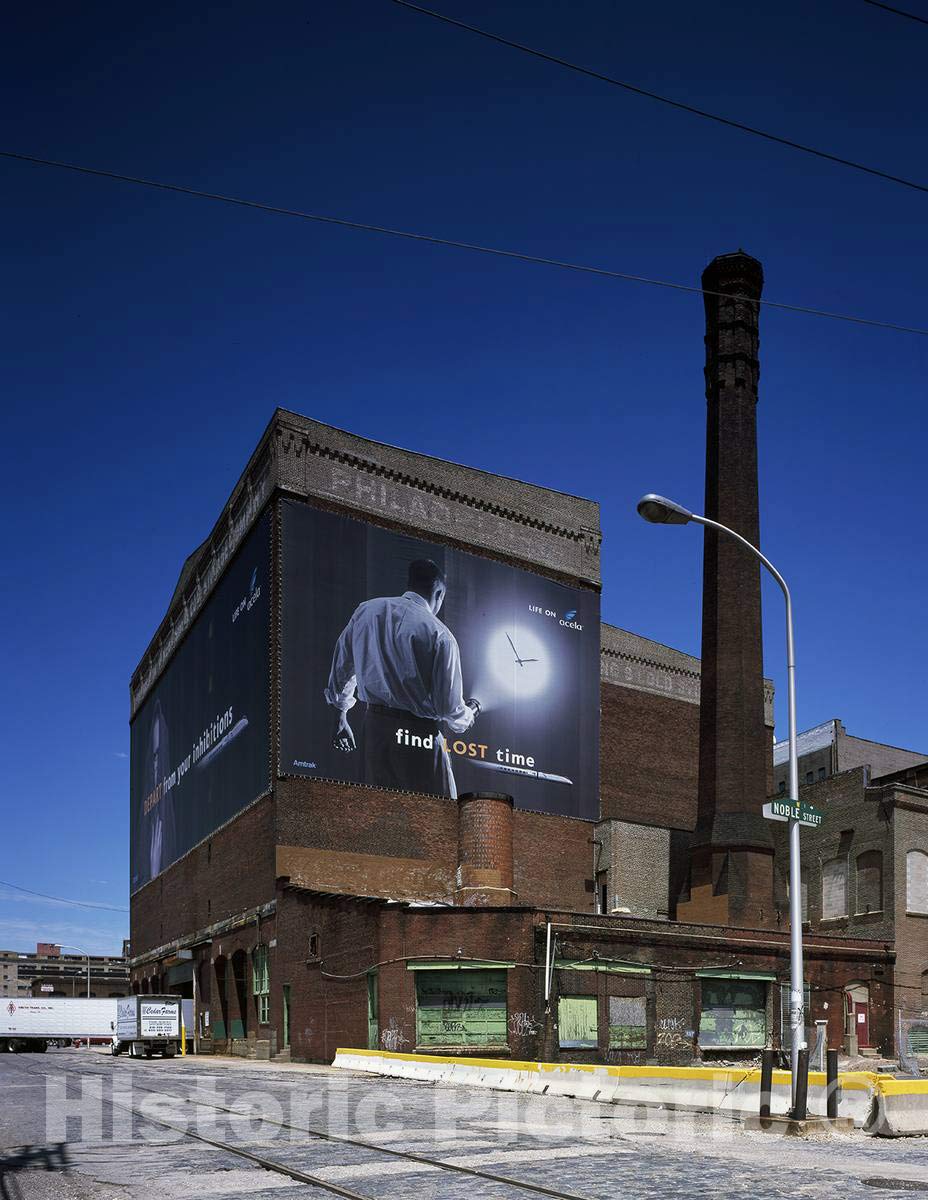 Historic Pictoric Photo - Outdoor Advertisement in Philadelphia, Pennsylvania, for Amtrak's New Acel