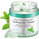 Toothpaste Tablets, Natural Peppermint Chewable Toothpaste Tabs, Fluoride Free, Travel Friendly Fresh Breath Cleansing, 150 Tablets