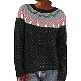 ONLYSTORY Womens Fair Isle Sweaters Fall Winter Trendy Vintage Sweater Seniors Crewneck Knit Wool Pullover Tops 2025
