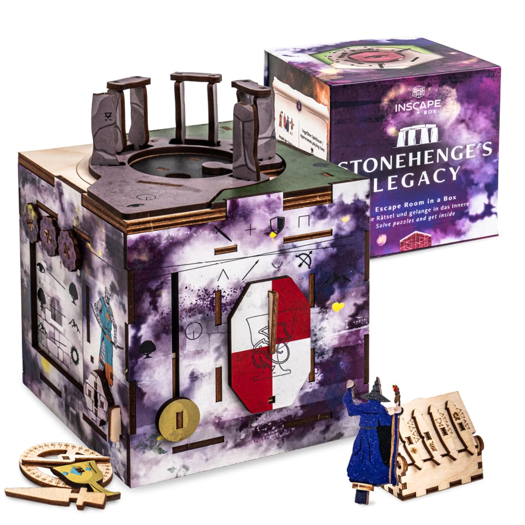 INSCAPE Cluebox Stonehenge's Legacy 3D Interactive Wooden Jigsaw Puzzle with Secret Mechanisms, Experience the Escape Room Game, Ideal for Riddles Enigmas and Adults, Puzzle Box, Gift