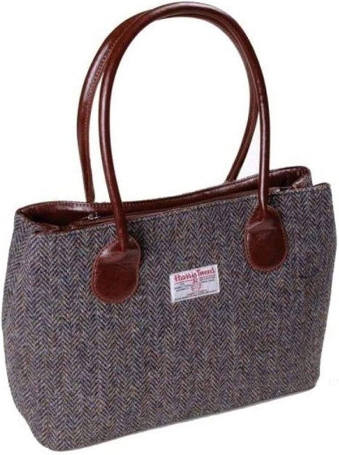 Harris Tweed Classic Handbag Brown Herringbone Amazon.co