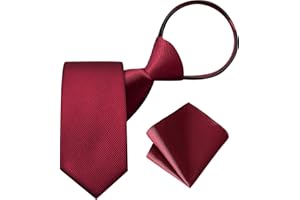 A&J DESIGN Boys Pre-Tied Zipper Woven Polyester Tie & Pocket Square Set for 4-14 Years