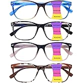 CLASAGA Progressive Multifocus Reading Glasses for Women, Pattern Print Blue Light Block Stylish Ladies Computer Readers