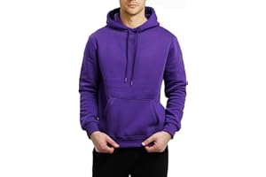 LINMYZAI Men's Fleece Hoodie Pullover Long Sleeve Hooded Sweatshirt Drawstring Kangaroo Pocket Athletic Hoodies