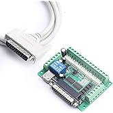 DEVMO 5 Axis CNC Interface Adapter Breakout Board for Stepper Motor Driver Mach3 +DB25
