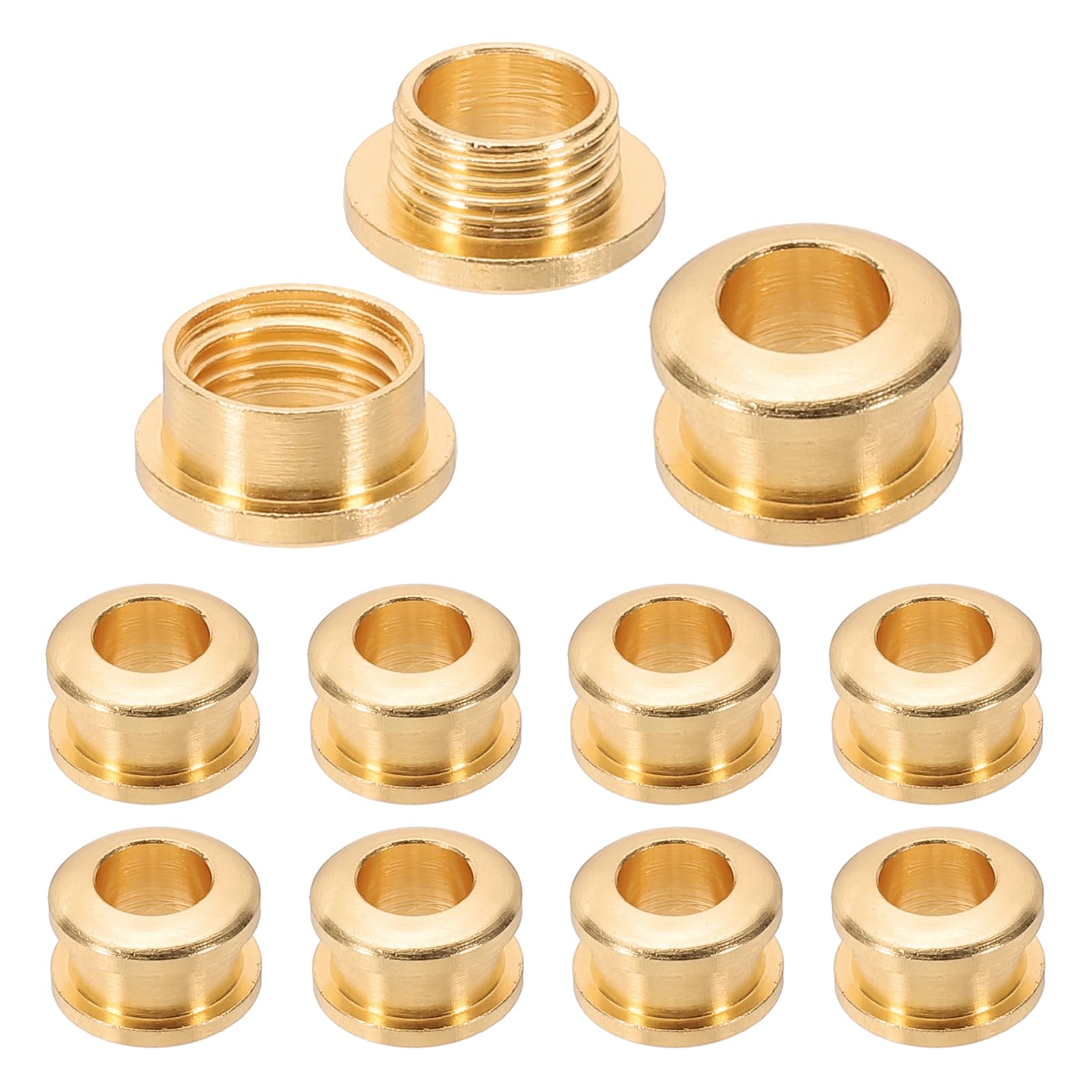 PATIKIL 5mm(1/5 inch) Solid Brass Hole Eyelets, 10 Pcs Arc Surface Self Backing Grommets with Washer for Shoes Clothes Crafts Bag Leather Craft, Light Gold