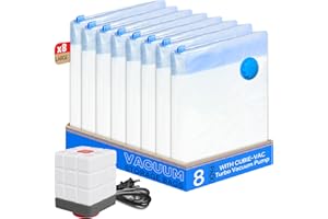 VACBIRD Vacuum Storage Bags for Clothing, 8 Large Vacuum Seal Bags Space Saver for Clothes, Comforters, Blankets, Bedding, Vacuum Sealer Bags with Electric Pump (2025 Upgrade)