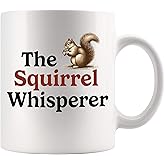 Panvola The Squirrel Whisperer Squirrel Lover Gifts For Women Men Fall Gifts For Wife Girlfriend Sister From Husband Brother Boyfriend Dad Mom Novelty Drinkware Ceramic Coffee Mug (White, 11 oz)