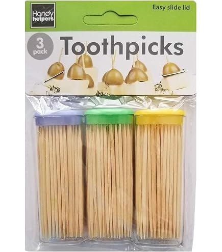 Chef Craft Porta Stuzzicadenti Tascabile In Bambù - Set Da 2 Con 60 Pezzi