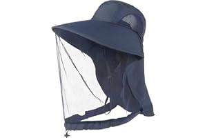 NIUXTOOL UPF50+ Outdoor Anti-Mosquito Hat with UV Protection, Breathable Foldable & Adjustable Mesh Sun Hat for Hiking Camping Fishing