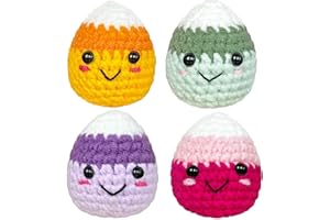 Krinisou Candy Corn Halloween Decor, Mini Cute Halloween Decoration for Office Desk Indoor Table Room, Crochet Halloween Small Gifts for Women 4Pcs