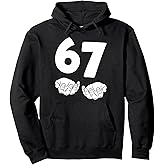 67 Number Sixty-Seven Funny Hands Meme Teen Kid Matching Pullover Hoodie